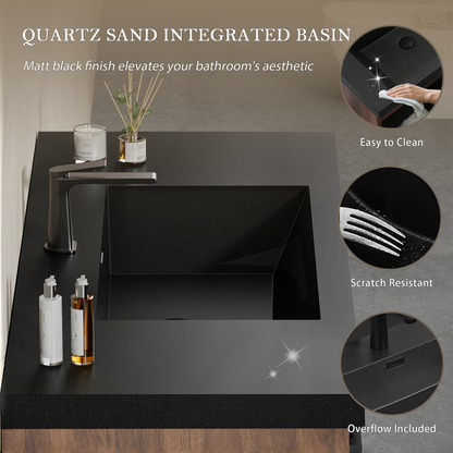 42-inch floating bathroom vanity with sink in matte black finish by HouseOfZazla on Tampa Home & Garden Store