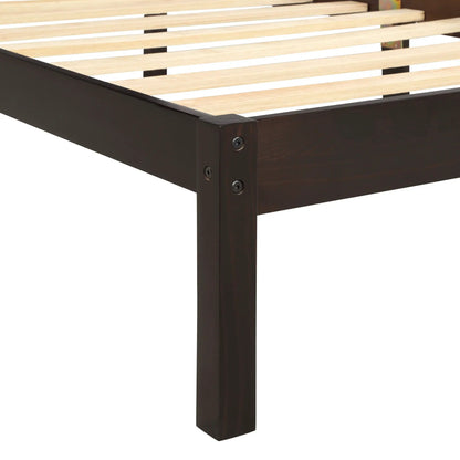 Platform Bed Frame With Headboard in Espresso