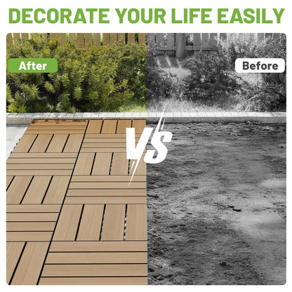 36 Pack Interlocking Hdpe Deck Tiles for Patio