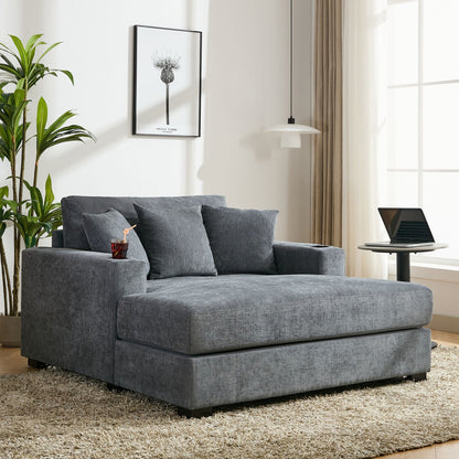 Modern Oversized Chaise Lounger and Pillow