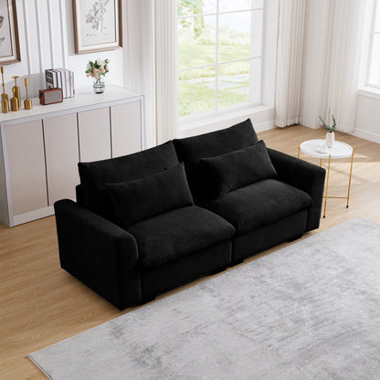 Modern and Soft Two Seater Corduroy Fabric Sofa