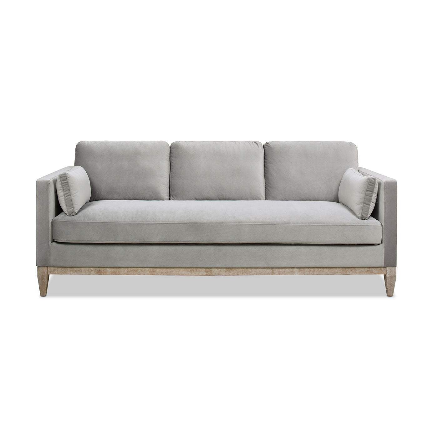 Knox Modern Farmhouse Sofa gray fabric, wooden legs, 3 back cushions, 2 pillows HouseOfZazla on Tampa Home & Garden Store