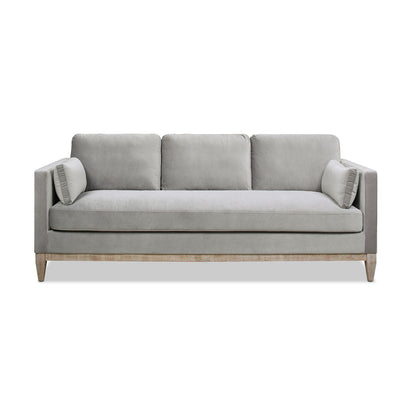 Knox Modern Farmhouse Sofa gray fabric, wooden legs, 3 back cushions, 2 pillows HouseOfZazla on Tampa Home & Garden Store