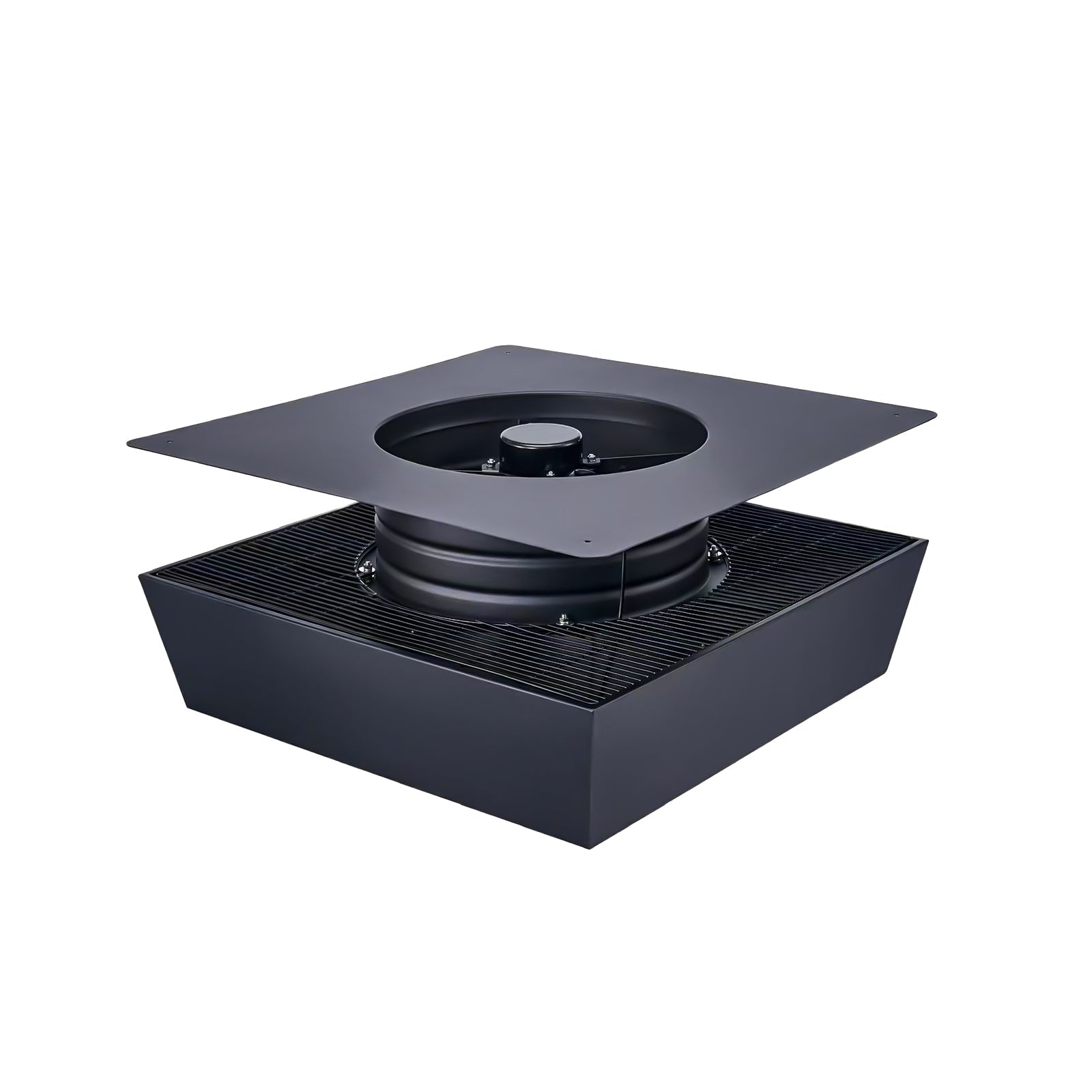 12in gray flush-mount trapezoid solar attic vent with dual power roof exhaust fan on Tampa Home & Garden Store