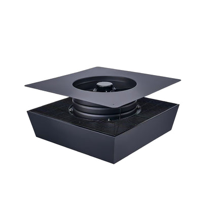 12in gray flush-mount trapezoid solar attic vent with dual power roof exhaust fan on Tampa Home & Garden Store