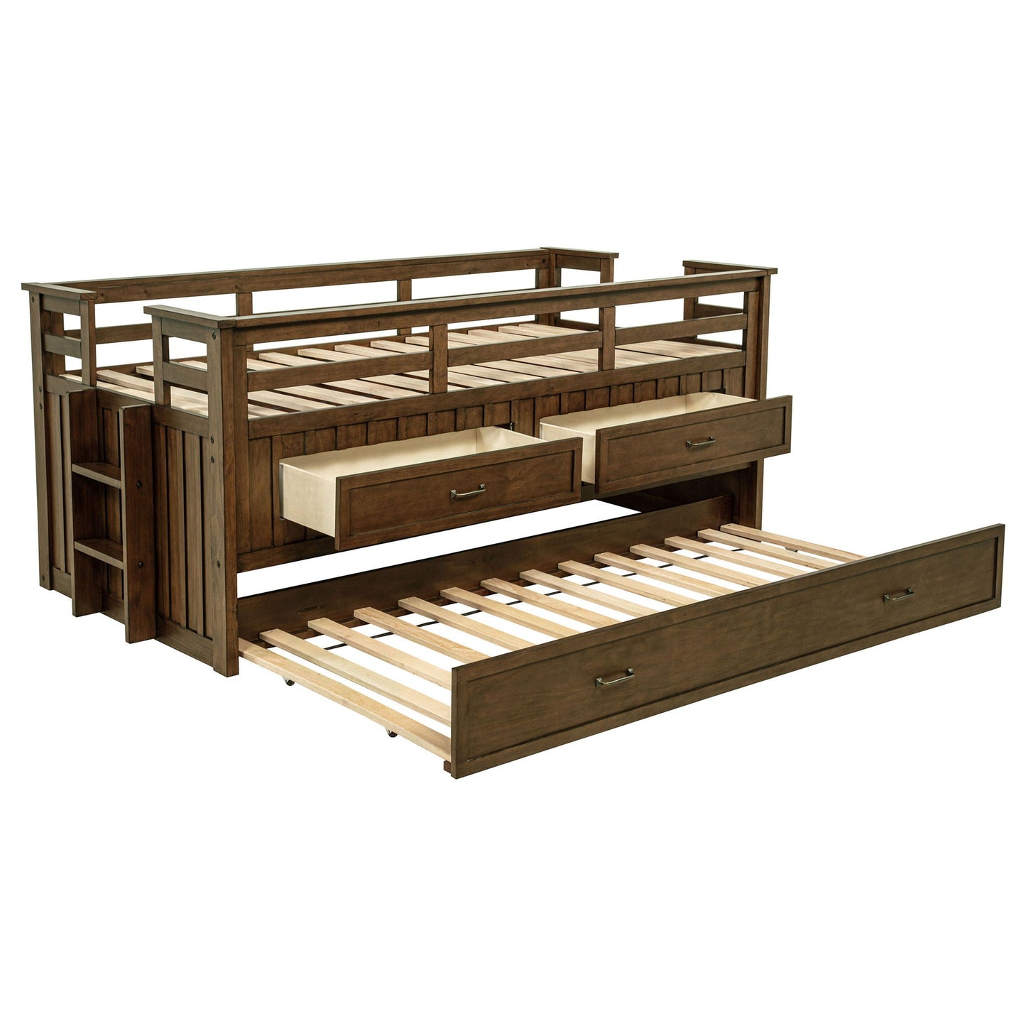 Starboard Captain's Bed with Trundle in brown wood with drawers on Tampa Home & Garden Store