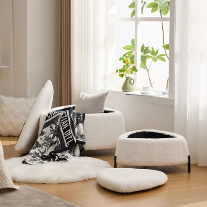 Upholstered Storage Ottoman With Reversible Lid