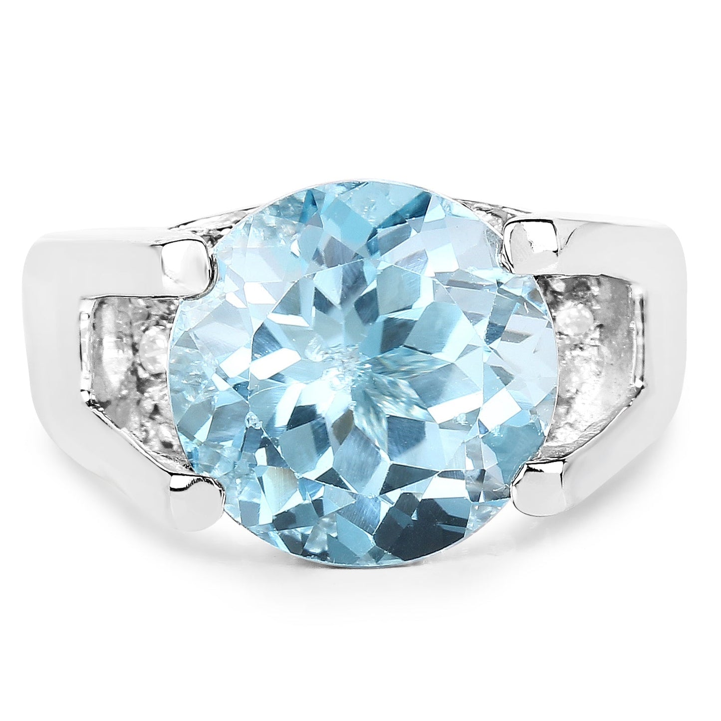 Ring 7.21ct blue topaz with white cubic zirconia accents in 925 silver by Bids.com on Tampa Home & Garden Store