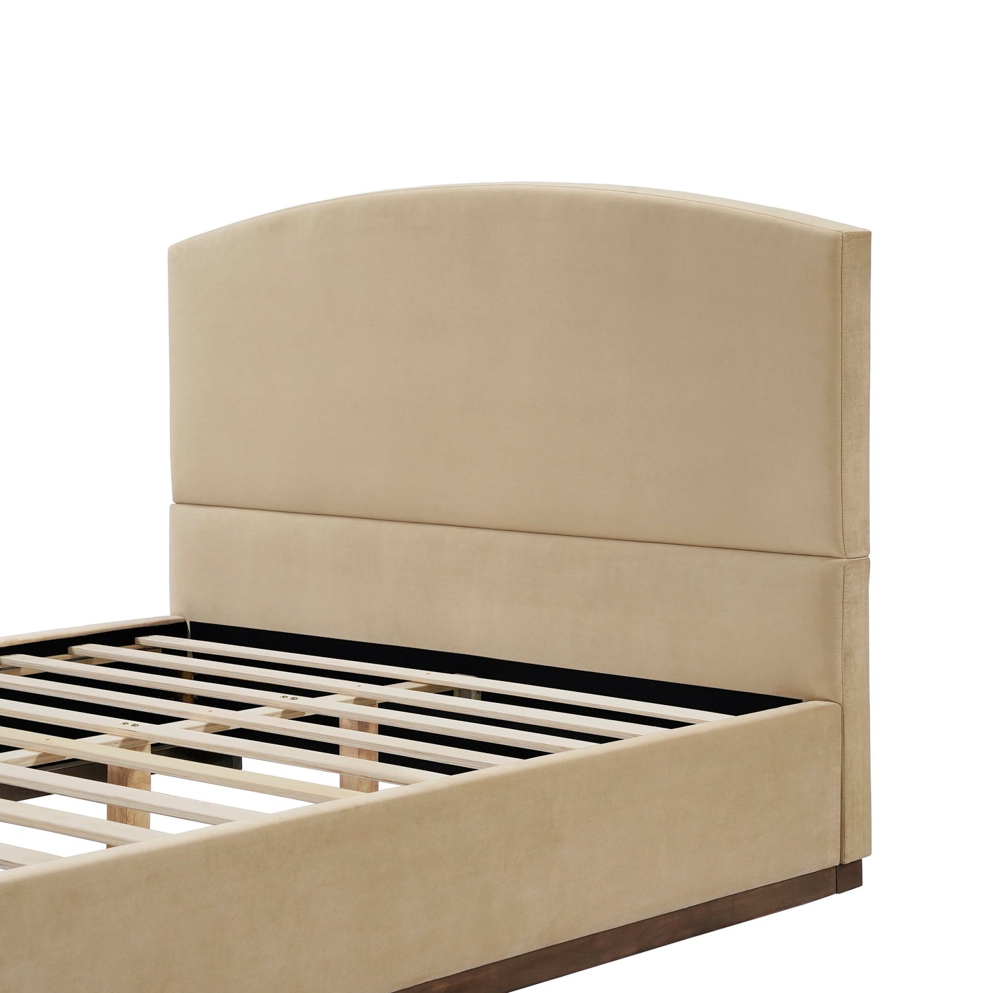 Queen Velvet Upholstered Bed Frame and Headboard