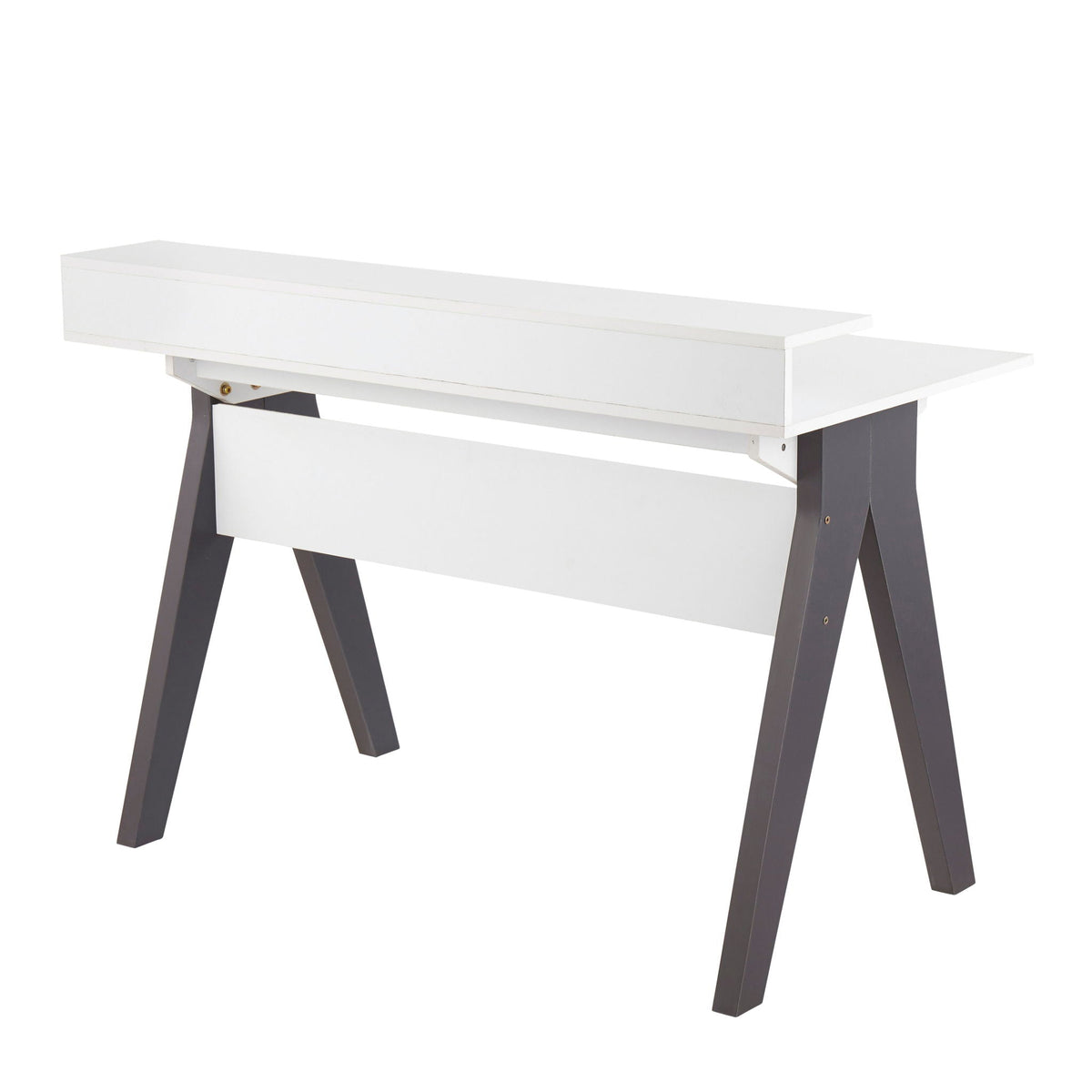 Contemporary lift-top desk with storage white top gray base HouseOfZazla on Tampa Home & Garden Store
