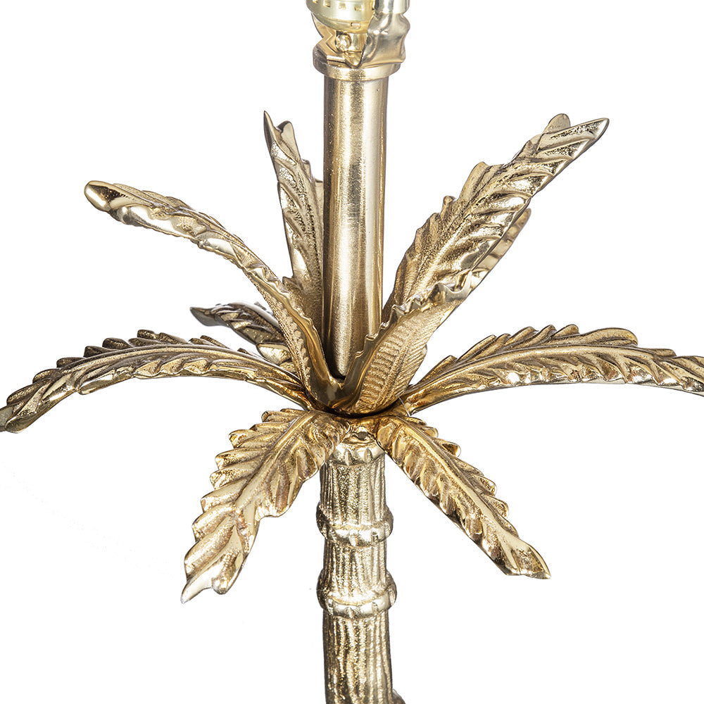 Gold leaf table lamp with palm-leaf accents and marble base by HouseOfZazla on Tampa Home & Garden Store