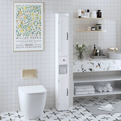 Slim Tall Bath Cabinet With Adjustable Shelves