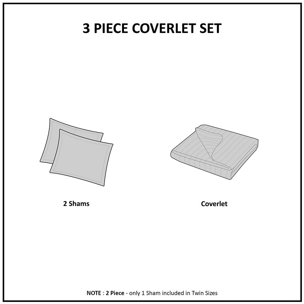 3 piece coverlet set with 2 shams and a white coverlet, Quilts & Comforters on Tampa Home & Garden Store