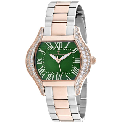 Christian Van Sant Bianca watch, two-tone bracelet, green dial, diamond bezel on Tampa Home & Garden Store