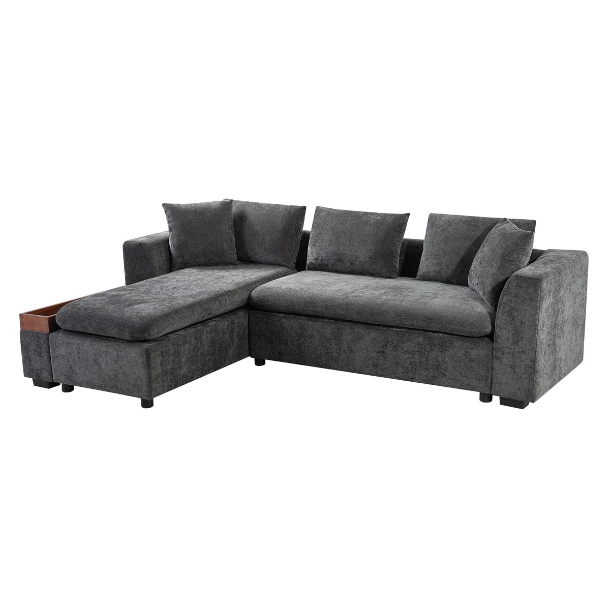 Modern L Shaped Sofa With Storage And Upholstery