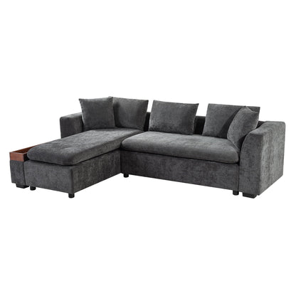 Modern L Shaped Sofa With Storage And Upholstery