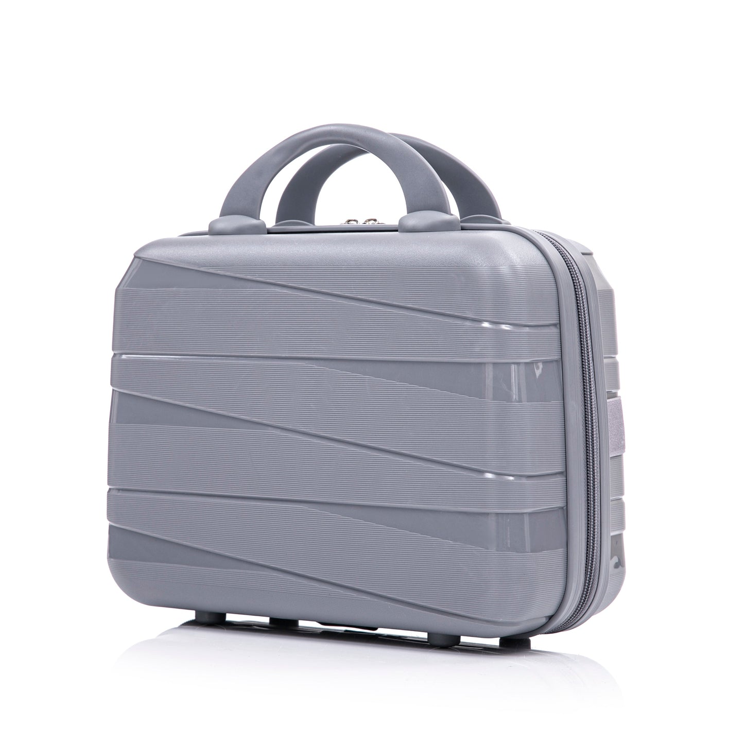 4-Piece PP Spinner Wheel Luggage Set with Cosmetic Case in Light Gray by HouseOfZazla on Tampa Home & Garden Store