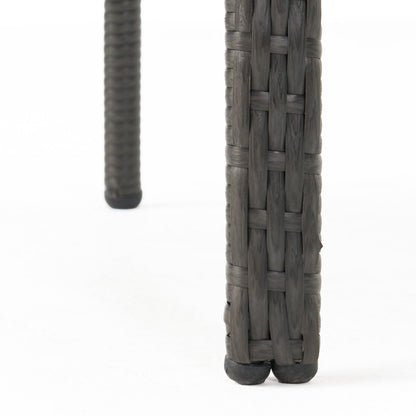 4 Outdoor PE Rattan Stack Chairs with Iron Frame