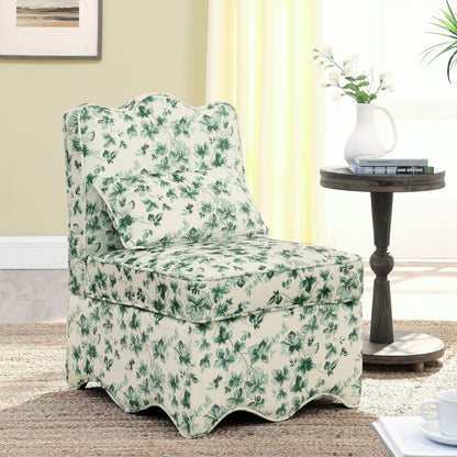Stylish flannel dining chair with green leaf pattern cushioned backrest HouseOfZazla on Tampa Home & Garden Store