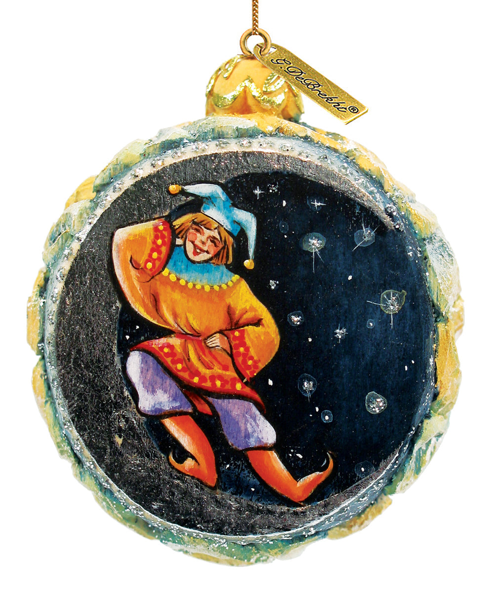 G.DeBrekht Winter Forest Sculpted Hand-Painted Ornament with colorful figure in starry night on Tampa Home & Garden Store