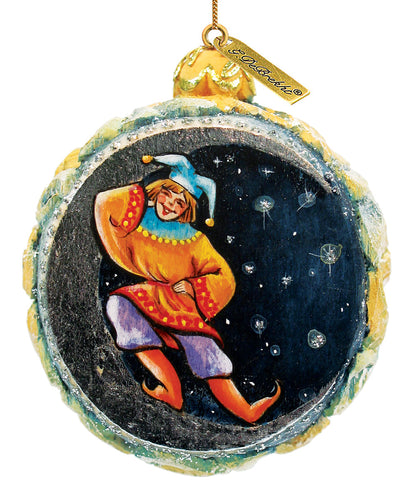 G.DeBrekht Winter Forest Sculpted Hand-Painted Ornament with colorful figure in starry night on Tampa Home & Garden Store
