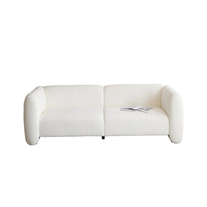 Curved Three Seater Boucle Sofa and Frame