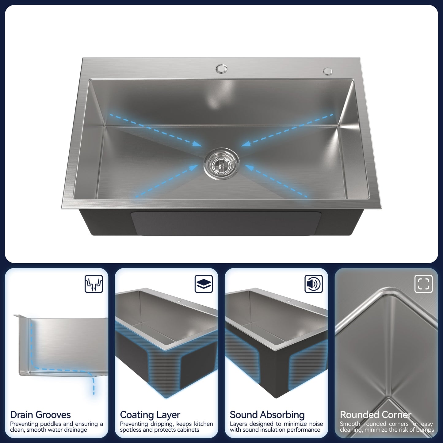 Single Bowl Stainless Steel Kitchen Sink