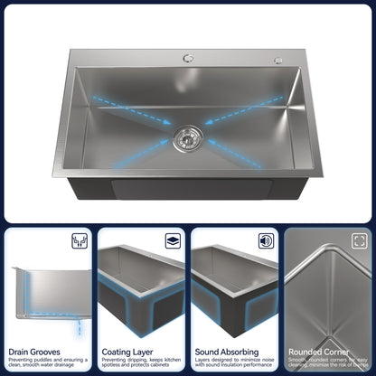 Single Bowl Stainless Steel Kitchen Sink