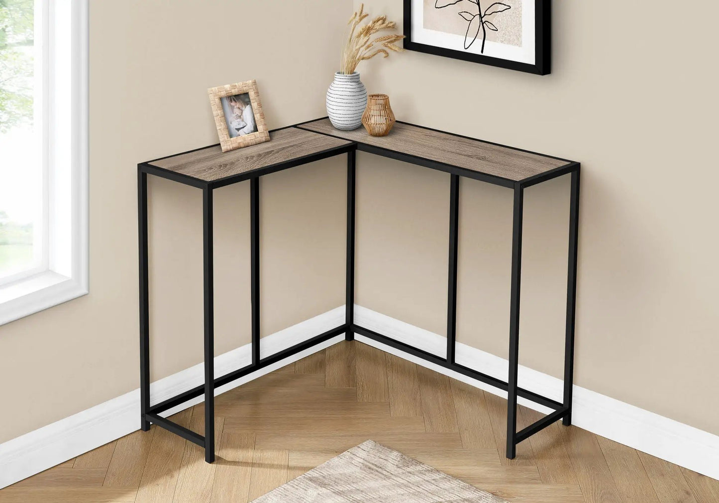 Corner Console Table With L Shaped Design