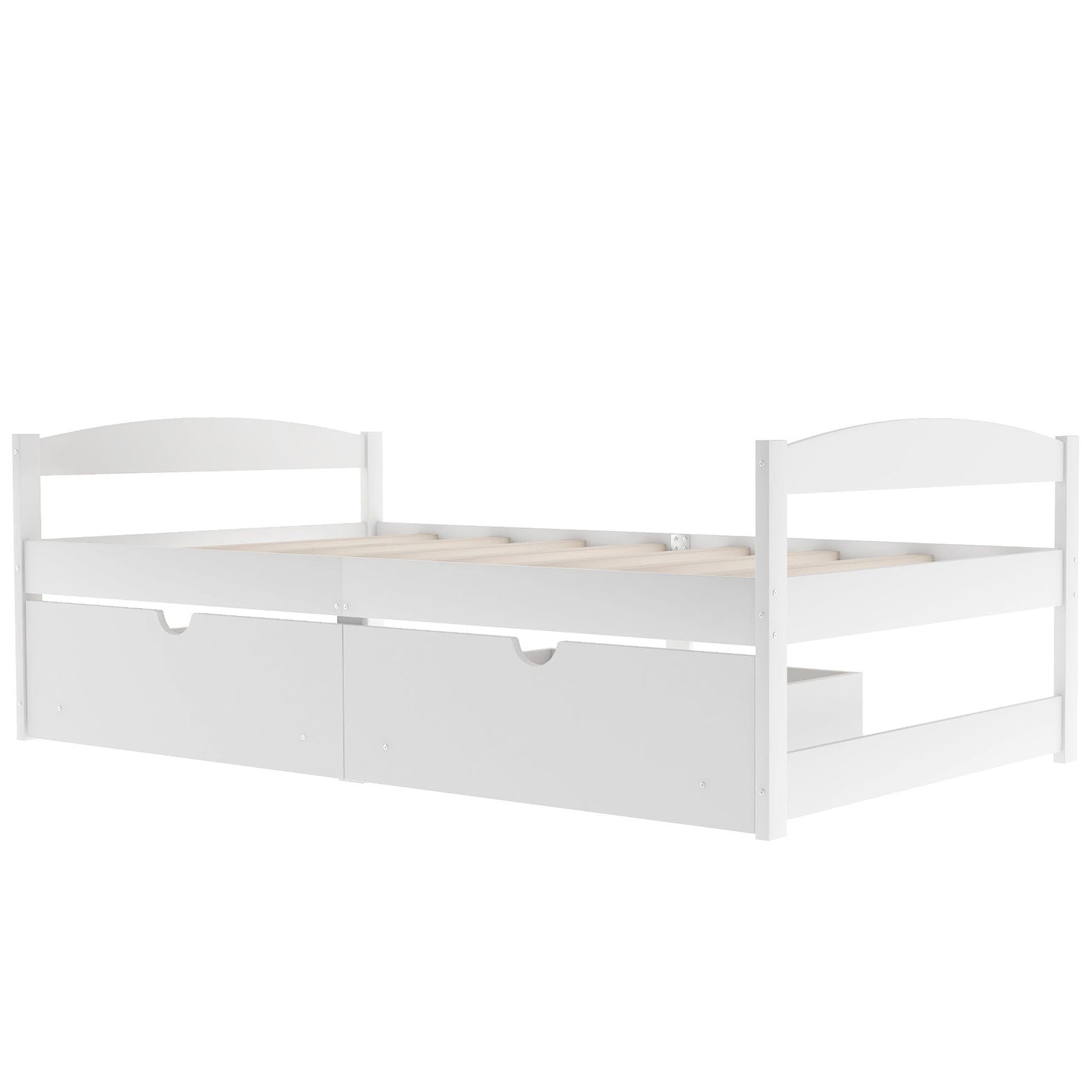 Platform bed with 2 drawers by HouseOfZazla, white finish on Tampa Home & Garden Store