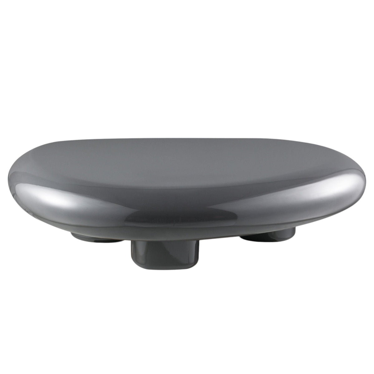 Charlene gray coffee table with high-gloss finish by HouseOfZazla with rounded top on Tampa Home & Garden Store