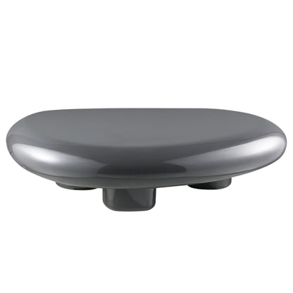 Charlene gray coffee table with high-gloss finish by HouseOfZazla with rounded top on Tampa Home & Garden Store
