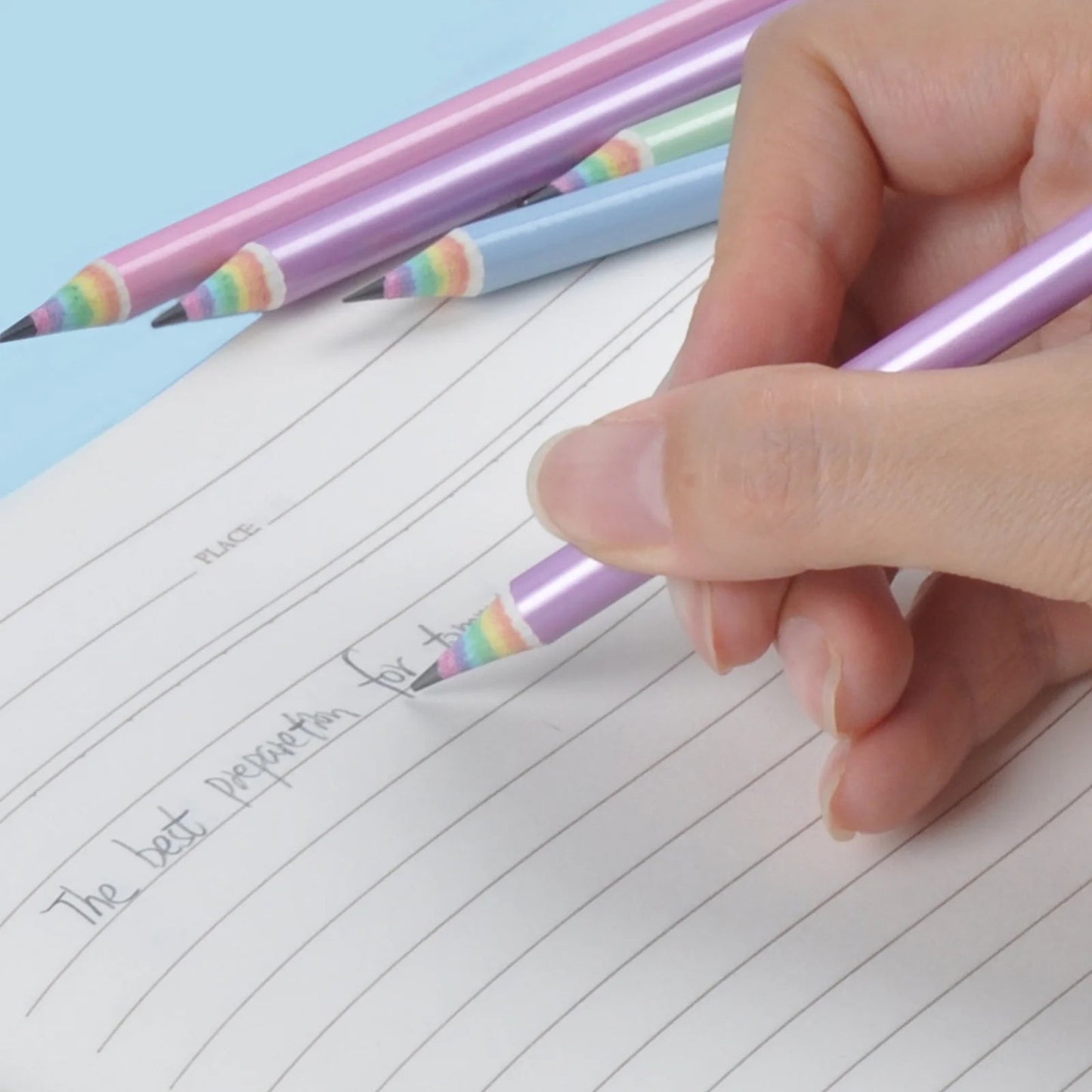 ECOTREE 24-Pack Rainbow Woodless Pencils – Eco-Friendly #2 HB Pre-Sharpened School & Office Pencils Made from Recycled Paper, Non-Toxic & Lead-Free