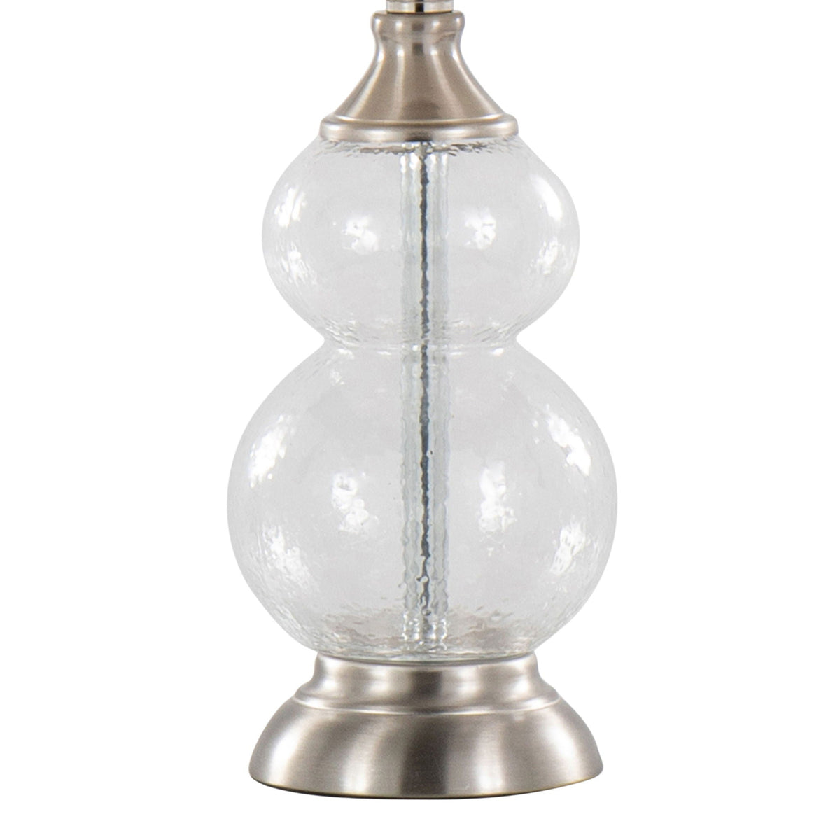 Belle contemporary lamp set of 2 with frosted glass bodies and brushed nickel accents on Tampa Home & Garden Store