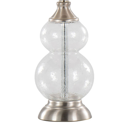 Belle contemporary lamp set of 2 with frosted glass bodies and brushed nickel accents on Tampa Home & Garden Store