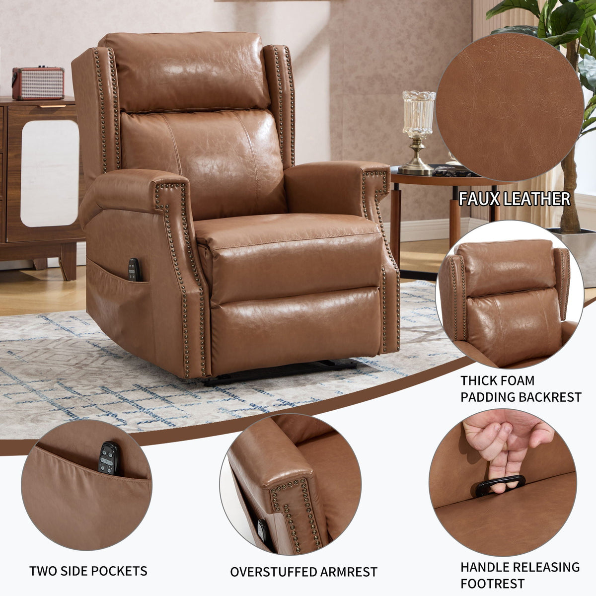 Manual Recliner With Vibrations and Heat