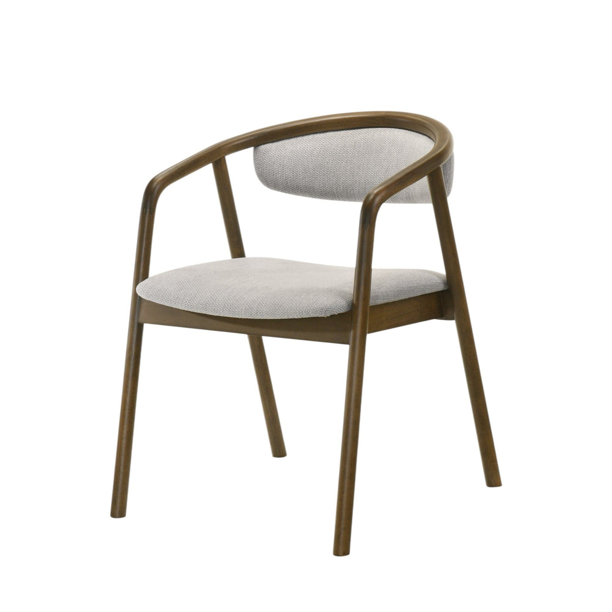 Delina Side Chair gray fabric seat on walnut wood curved arms by HouseOfZazla on Tampa Home & Garden Store