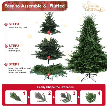 Full-Shaped 6 ft Christmas Tree by HouseOfZazla with 1673 PE/PVC tips, easy to assemble on Tampa Home & Garden Store