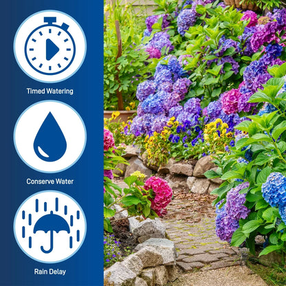 Orbit Irrigation 3-outlet hose end timer with digital controls for timed watering and rain delay on Tampa Home & Garden Store
