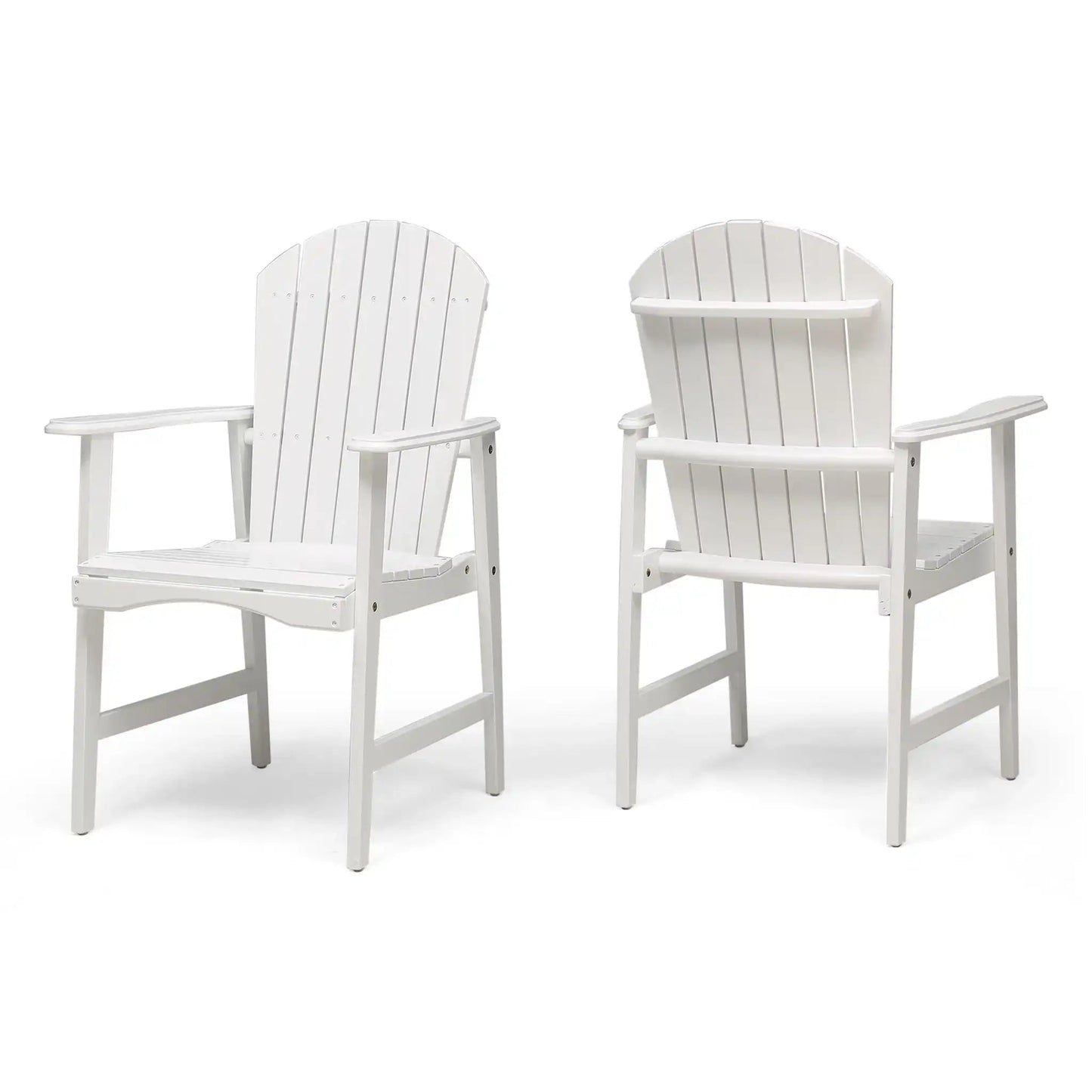 Outdoor Weather-Resistant Acacia Adirondack Chairs (Set of 2), white, HouseOfZazla on Tampa Home & Garden Store