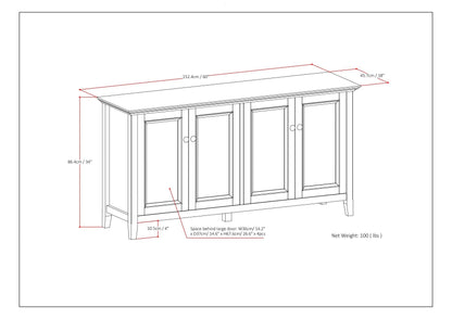 Amherst 4 Door Storage Cabinet, HouseOfZazla accent cabinet with paneled doors on Tampa Home & Garden Store