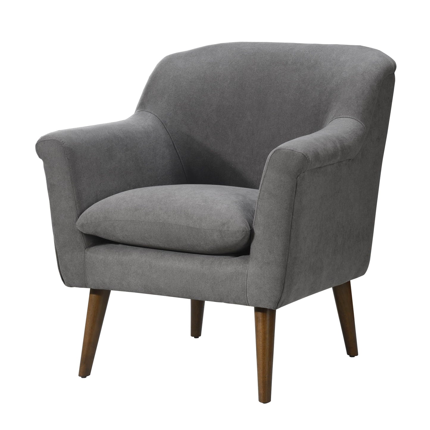 Shelby Woven Fabric and Mid Century Armchair
