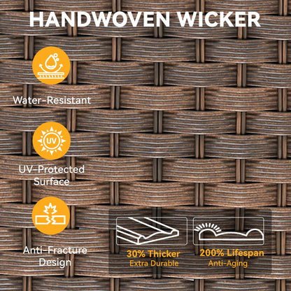 3-Piece Outdoor Furniture Set HouseOfZazla handwoven wicker with swivel gliders rocker on Tampa Home & Garden Store