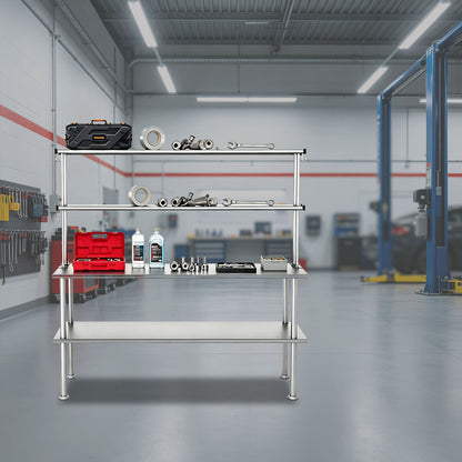 Compact and Adjustable Stainless Steel Kitchen Shelf