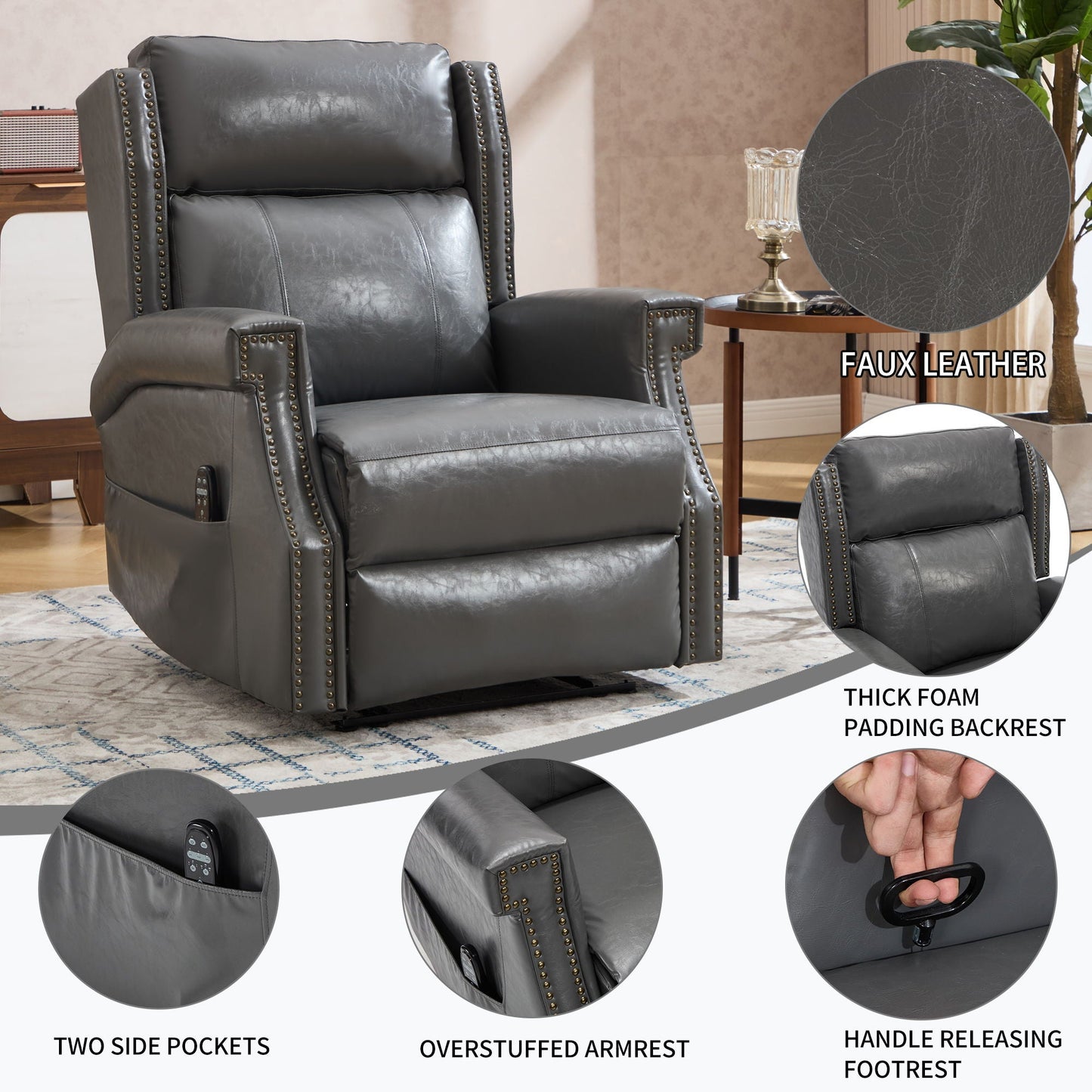 Manual Recliner With Vibrations and Heat