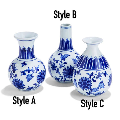 Chinoiserie Mediterranean Blue and White Vases