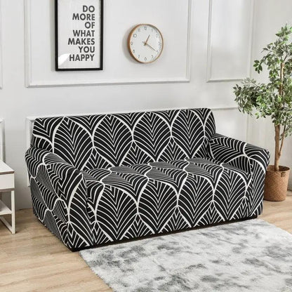 Sofa cover black white geometric pattern by FLIPSTYLEZLLC for sofa on Tampa Home & Garden Store