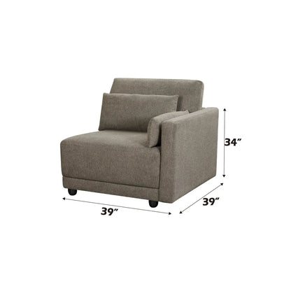 Rylie modular sectional sofa with toss pillows in taupe fabric by Unique Piece Furniture on Tampa Home & Garden Store