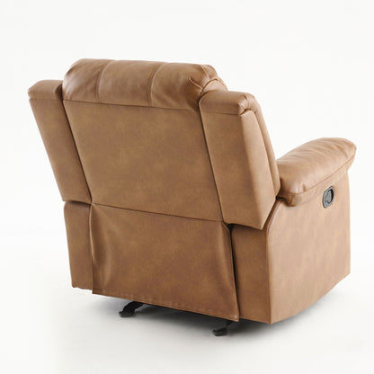 Charlotte Glider Recliner in tan brown leather by HouseOfZazla, classic reclining chair on Tampa Home & Garden Store