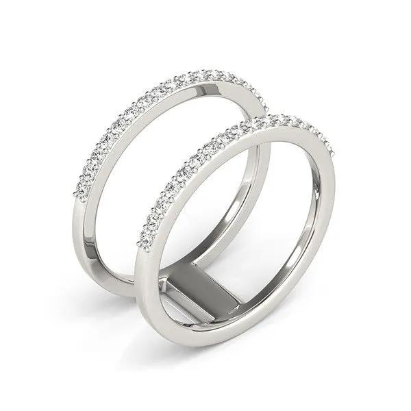 14k white gold dual-band diamond pavé ring set, two rings with diamond accents on Tampa Home & Garden Store
